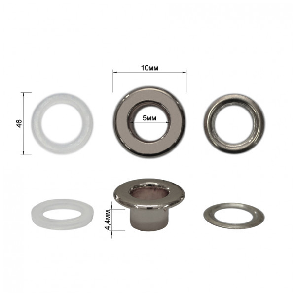 Люверс(блочка) металлический, 5*10*4,4мм, цвет оксид